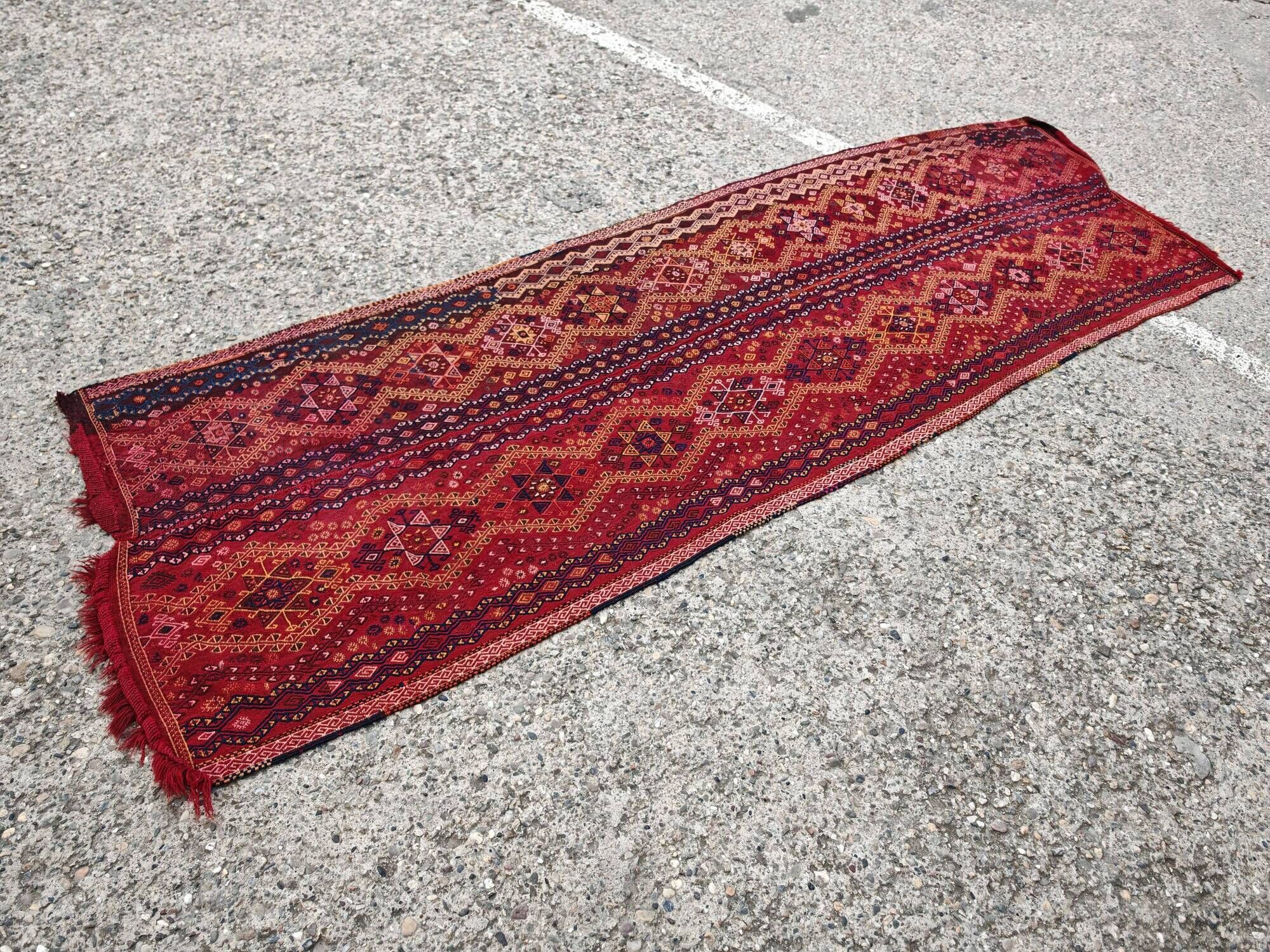 Antique Cicim or Jijim handwoven Kilim from Anatolia, 1920s