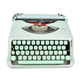 Hermes Baby green lime typewriter revised new ribbon