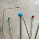 Colourful vintage chrome wire metal magazine rack, Mid Century atomic sputnik magazine stand
