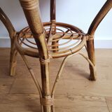 Wooden and rattan coffee table