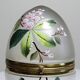 Antique 19th-20th century frosted enamelled glass and brass egg box