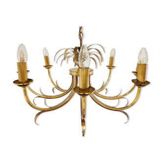 Brass pineapple chandelier, 1970s