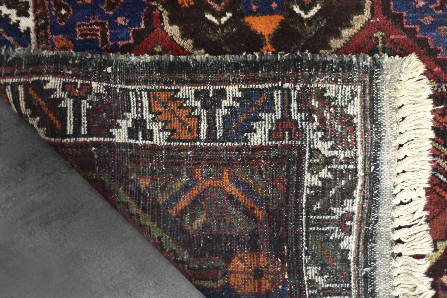 Vintage handwoven Hamadan oriental rug, Middle East, 1960s.