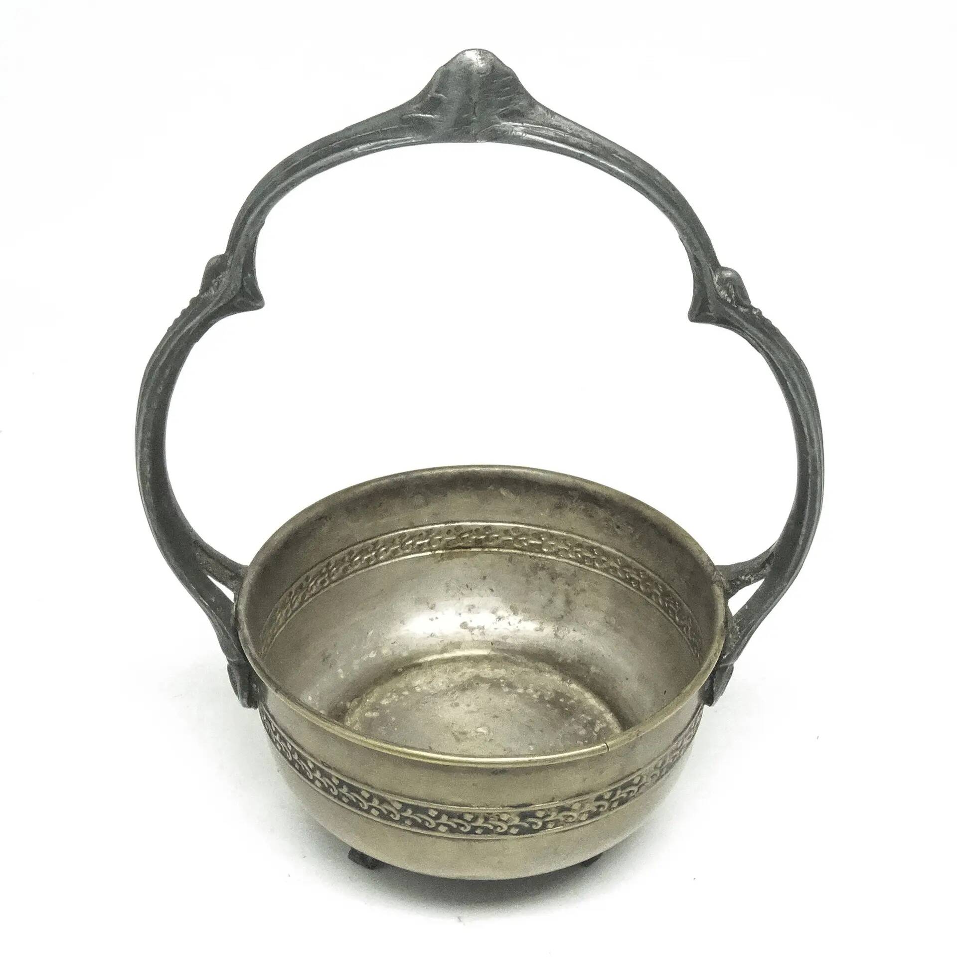 Sugar bowl, Eclecticism, silver-plated brass, tin, Poland, 1930s