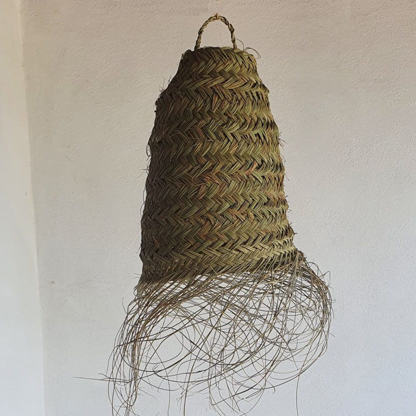 Doum pendant lamp in natural esparto