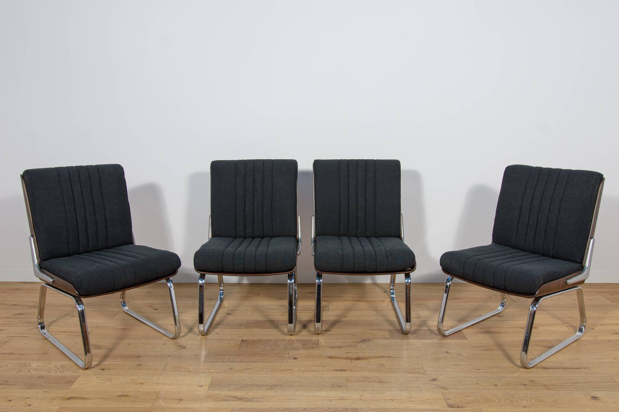 Chrome & Rosewood armchairs, Gordon Russell, United Knigdom, 1970s.