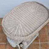 Vintage rattan elephant side table, 70s