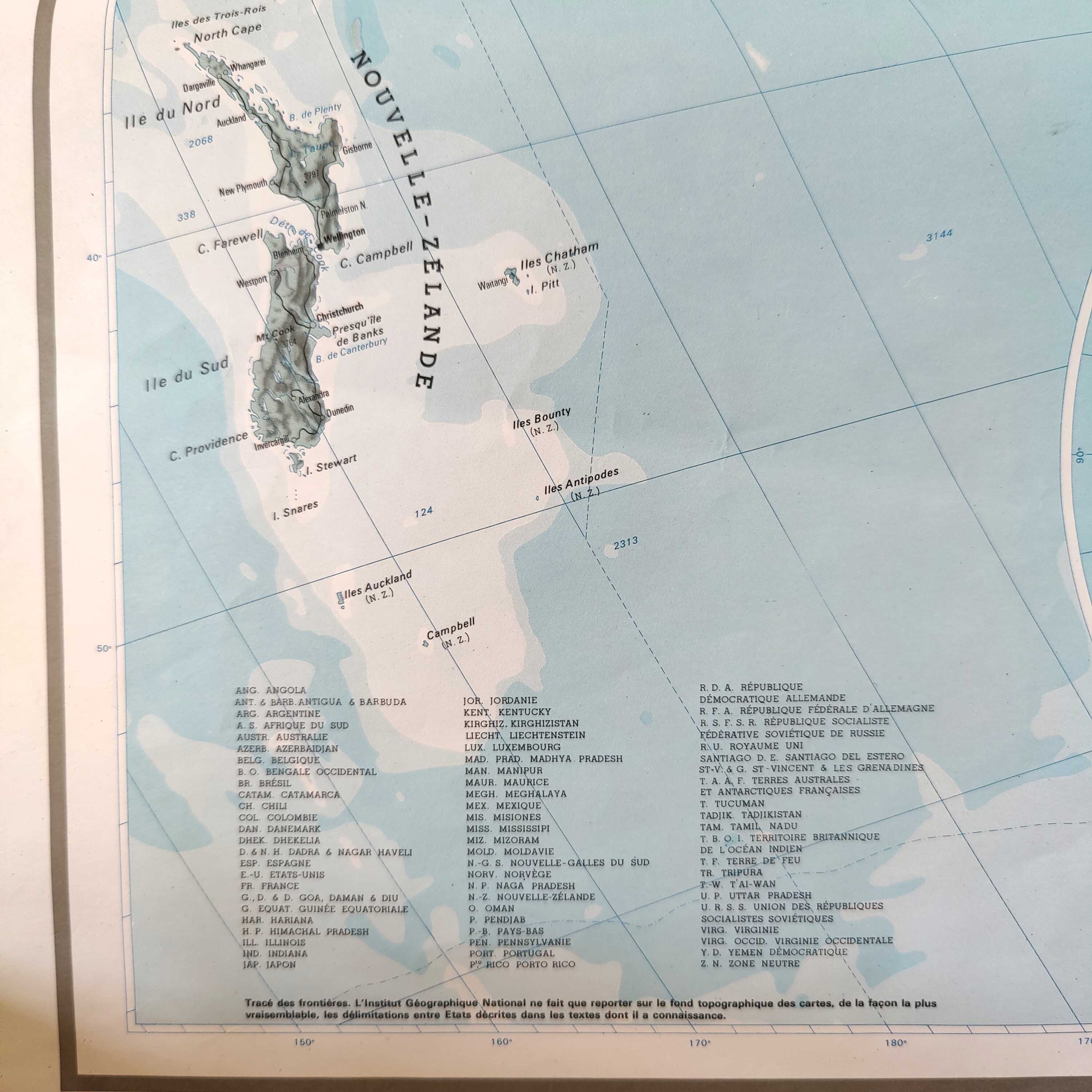 Map planisphere the vintage world 127x81cm 70s