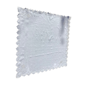 Nappe monogramme LF carrée broderie anglaise