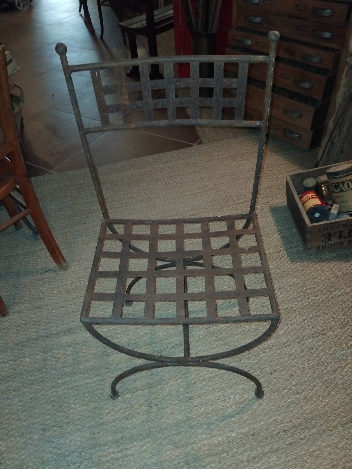 Pair of wrought iron chairs
