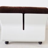 Set of 4 brown Amanta lounge chairs by Mario Bellini for C&B Italia