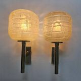 Pair of Rare Midcentury Wall Lamps Doria Leuchten, Germany, 1970s