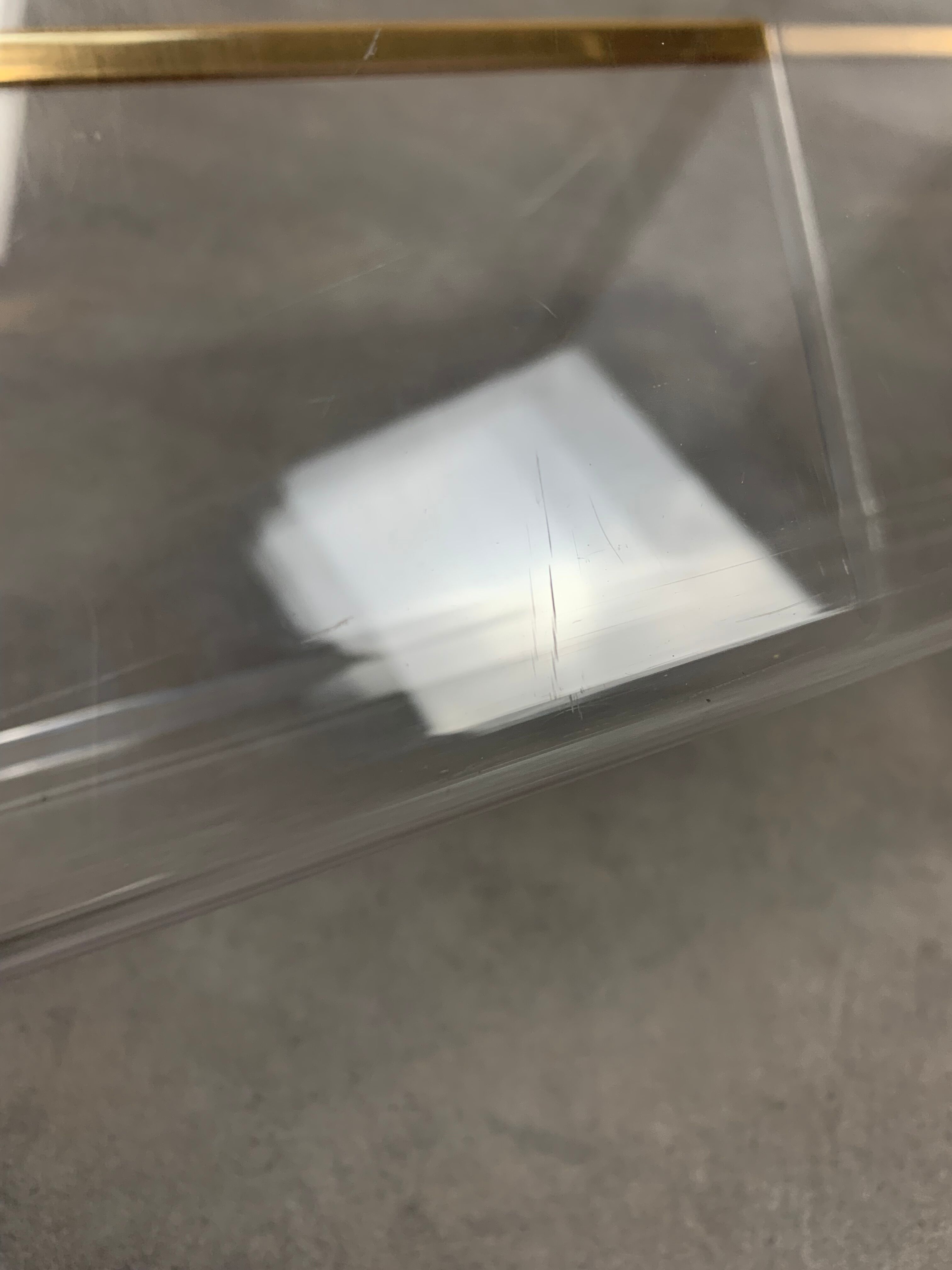 Plexiglas and brass magazine door 70s Hollywood Regency style