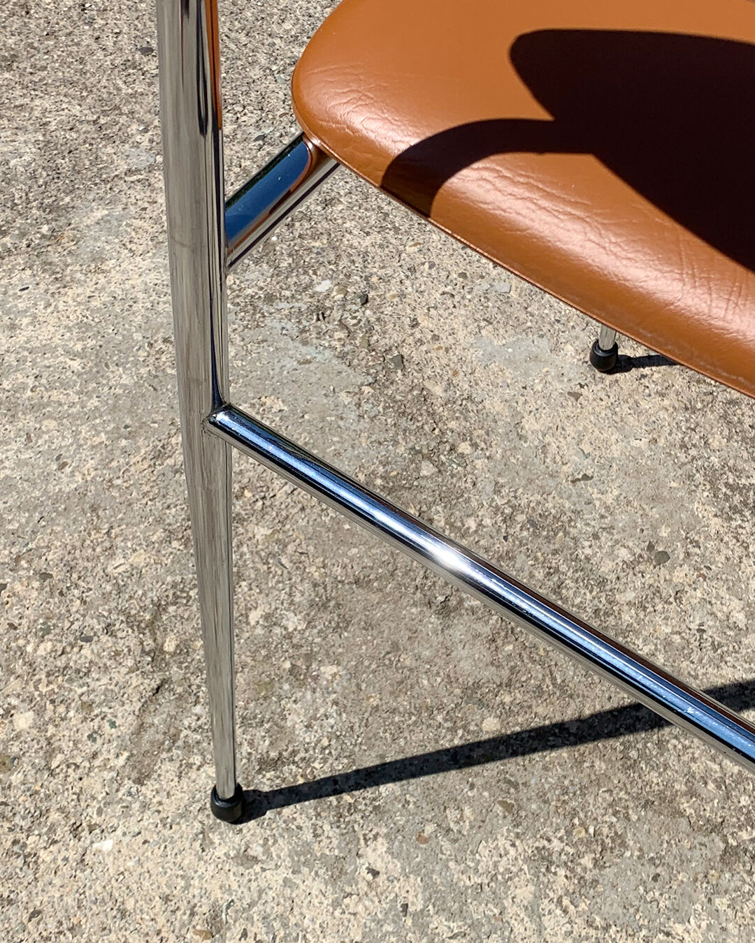 Chair skaï chrome brown