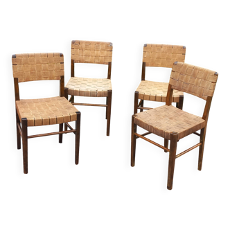 Set of 4 Scandinavian chairs by Axel Larsson, model 905