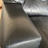 Sofa 3 places Genuine black leather brand ERTON