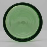 Set of three green water glasses