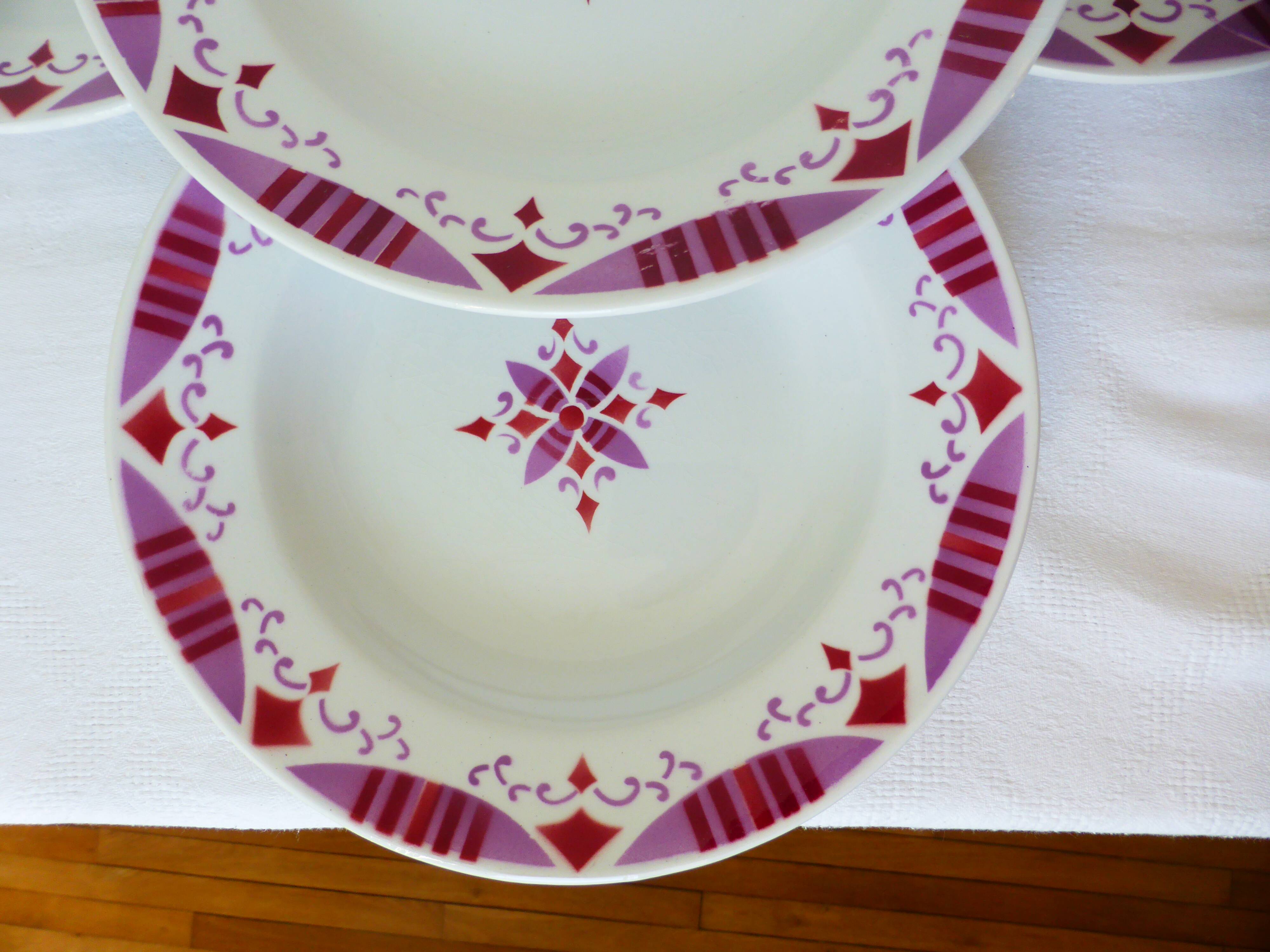 4 soup plates from Moulin des Loups and Hamage, Madeleine model 2106210