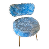 Vintage blue Pelfran fur chair