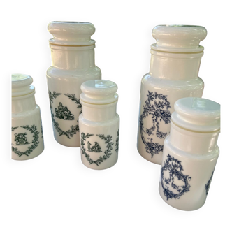 Spice jars opal glass