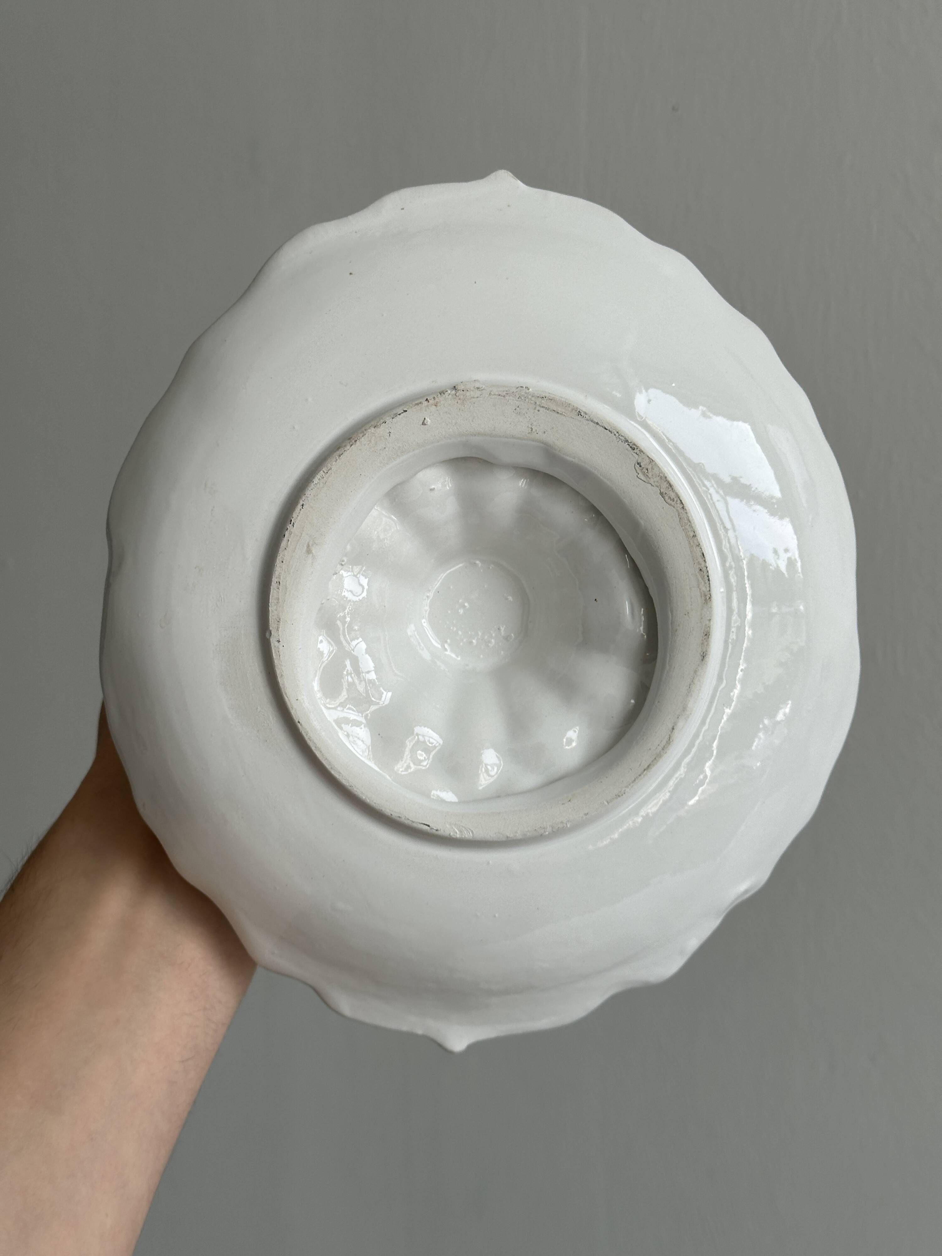 Antique white porcelain sauce boat