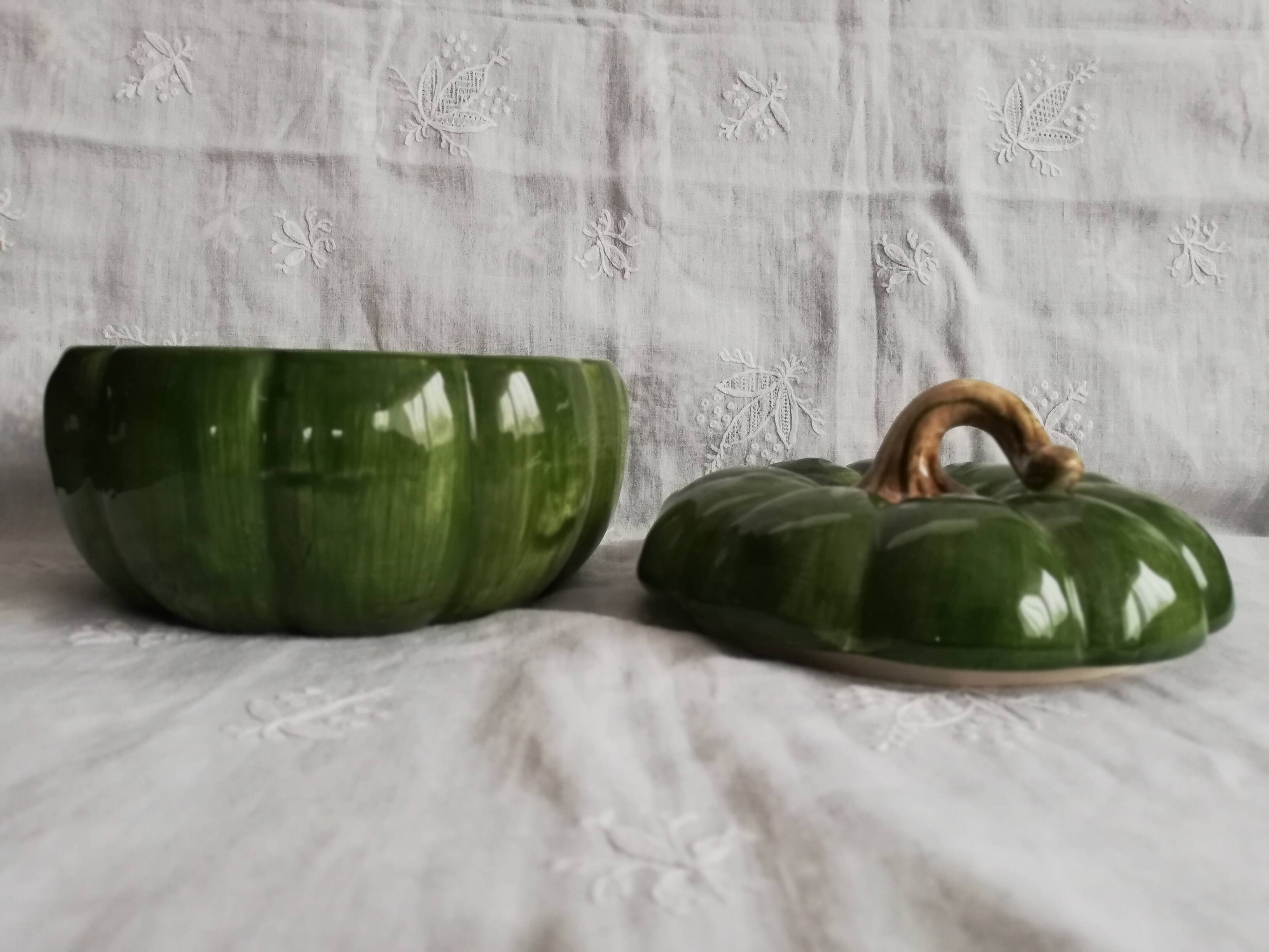Vintage pumpkin ceramic pot