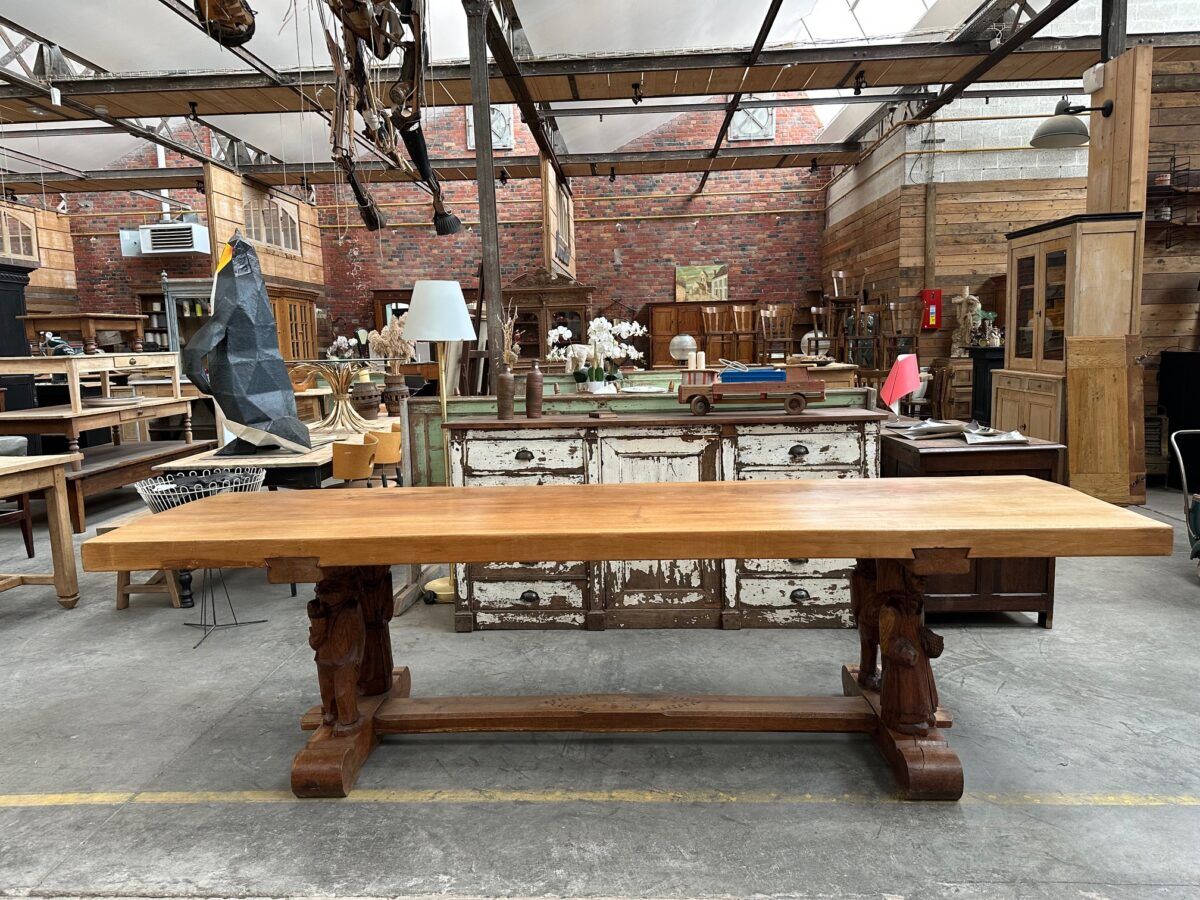 1950s mountain table in solid elm