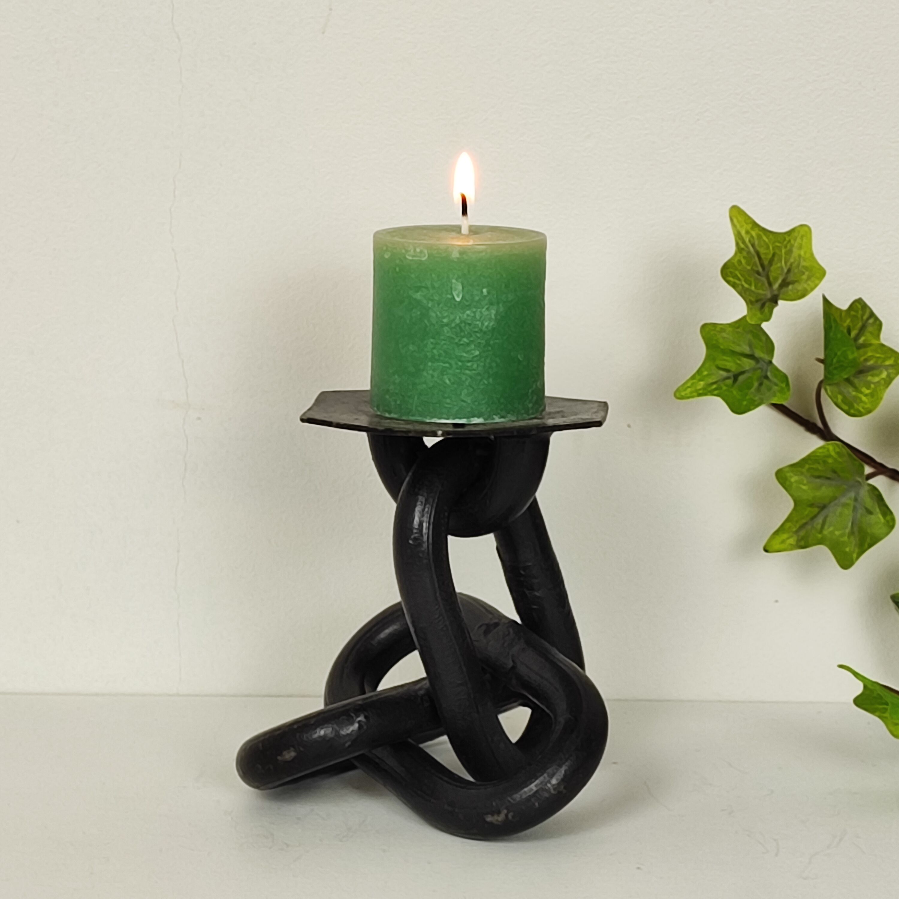 Brutalist "chain" candle holder