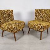 Bench and 2 vintage cocktail armchairs