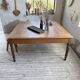 Grande table de ferme XL chêne « carrée » conférence 1950