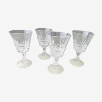 Set of 4 crystal wine glasses from Arques Model Pompadour