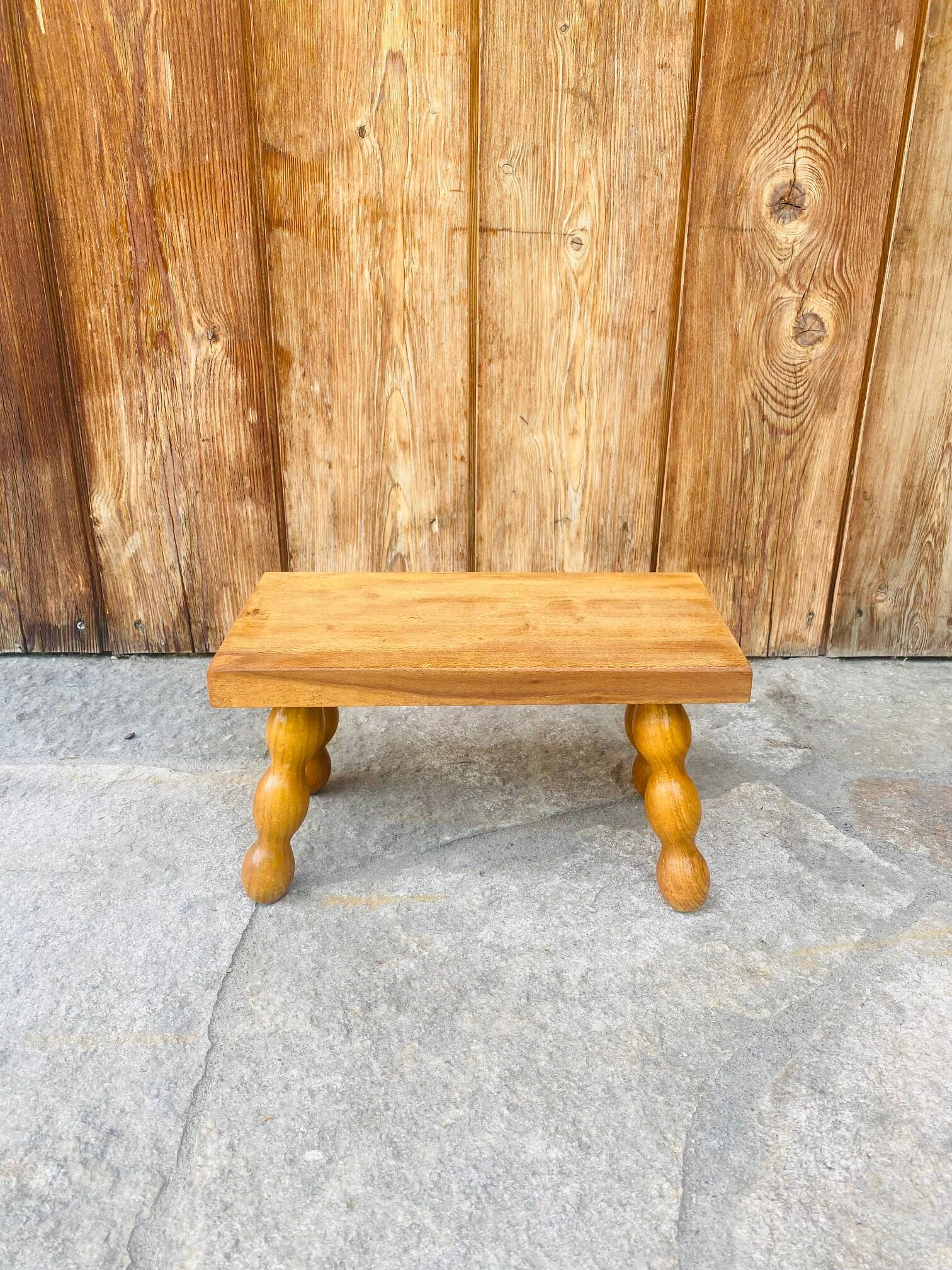 Vintage turned wooden footstool/step stool