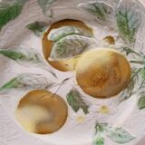 Decorative Plate Barbotine St Clément Made In France Vintage Orange Fruit Pattern