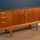 Retro teak 1960s jentique mid century restored sideboard with folded handles