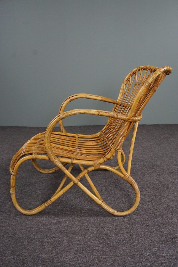 Rattan armchair Dutch Design Belse 8, 1950
