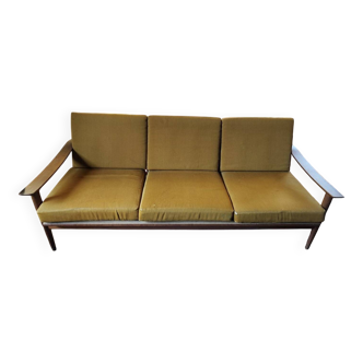 Three-seater Scandinavian sofa with original cushions.