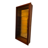 Wall display cabinet - wood - glass and mirror H 107 / W 53 / D 15.5 cm
