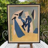 Abstract painting on panel