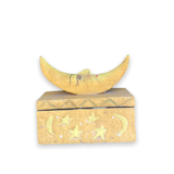 Moon-shaped wooden tarot box