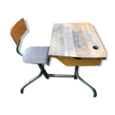 Pupitre scolaire d'écolier à une place