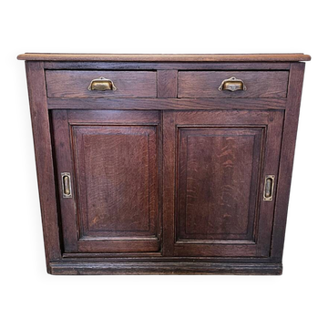 Buffet en chêne français ancien avec portes coulissantes, deuxième moitié des années 1800.