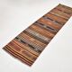 Brown & Red Striped Vintage Kilim Runner Rug, 79x299Cm