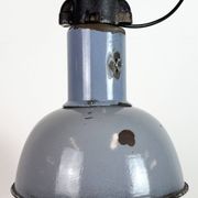 Industrial Grey Enamel Bauhaus Pendant Lamp, 1930s