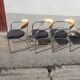 Set de 3 chaises vintage tissu bleu