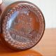 Amber vintage glass apothecary pot, cabochon lid