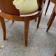 8 chaises gondoles en bois massif et tissu vert et bleu