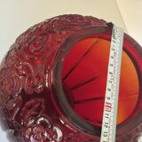 Large volute vase in pressed glass Art Deco