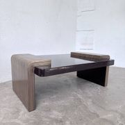 Art Deco coffee table in lacquer and brass