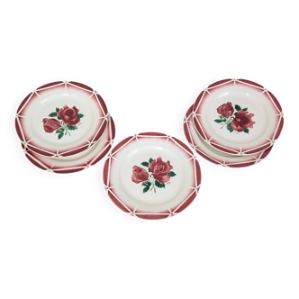 5 assiettes plates Digoin Sarreguemines