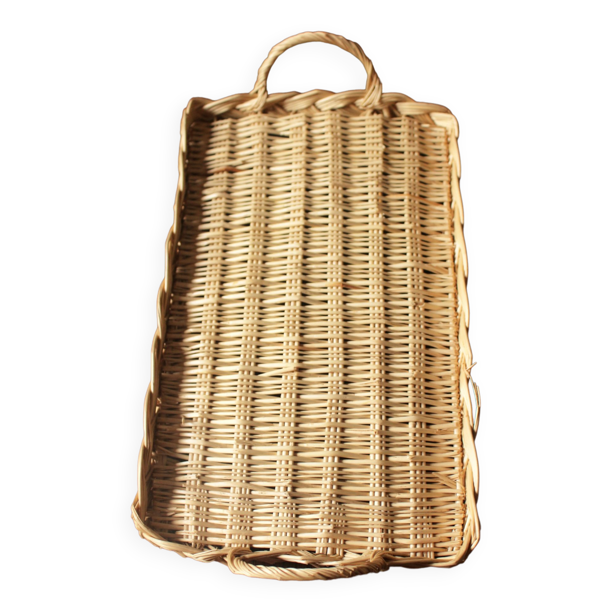 Rectnngle wicker tray vintage basketry